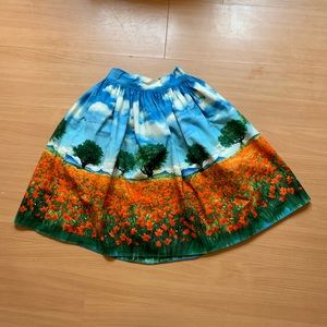 Bernie Dexter Trixie Skirt in Orange Poppy Print